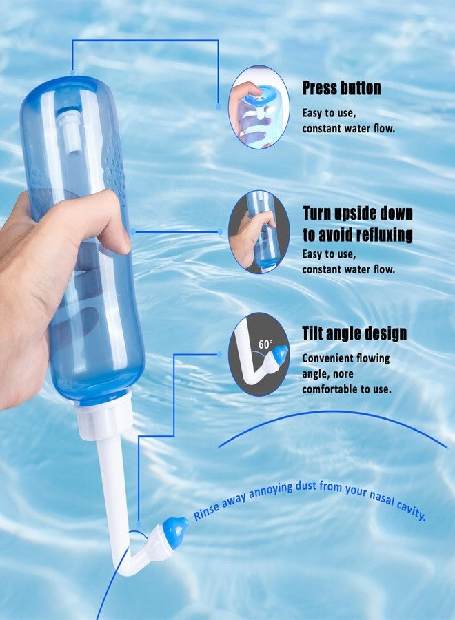 coldpa Sinus Rinse Bottle Kit for Adults - Gentle No Burn Nasal Wash with 40 Saline Packets | Easy Squeeze Nasal Irrigation Bottle for Allergy & Sinus Relief, Daily Nose Cleaner (1+40 PCS) - Image 2